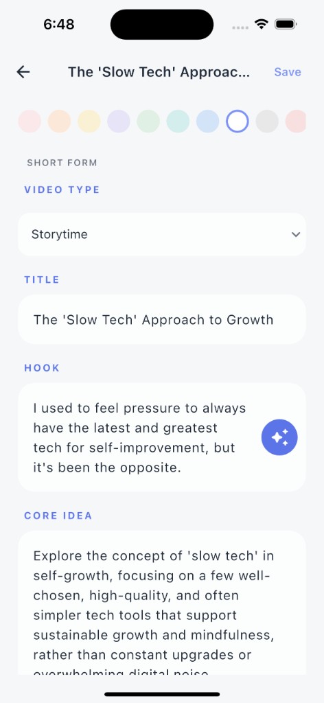 Draft detail – hook, core idea, structure